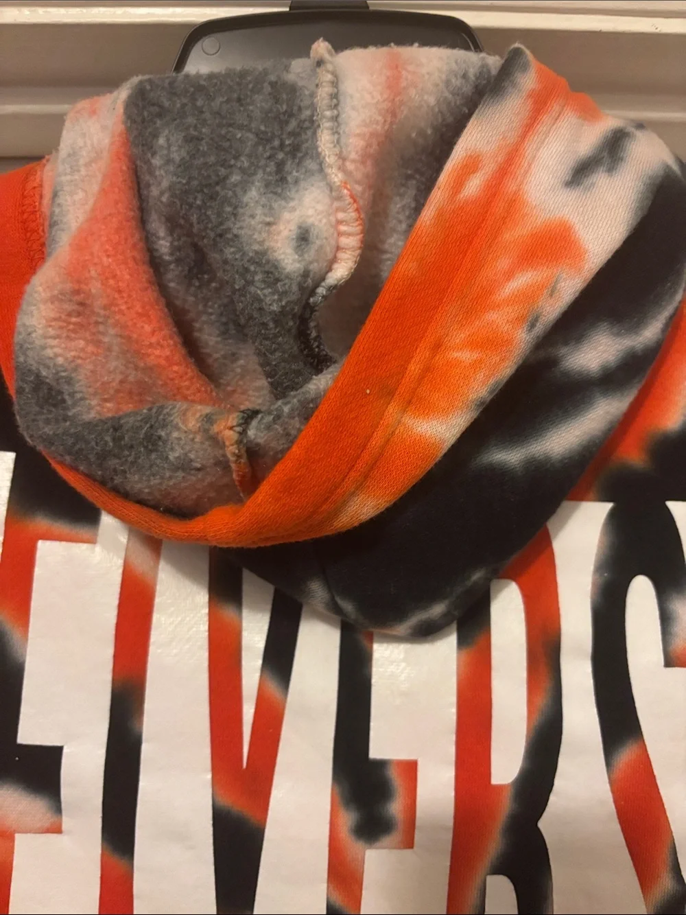 NHL Philadelphia Flyers Orange Black White Tie-Dye Hoodie Youth Large (14-16)